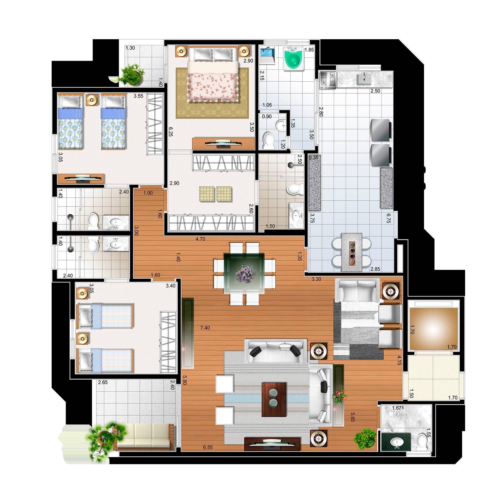 Apartamento, 3 quartos, 155 m² - Foto 14